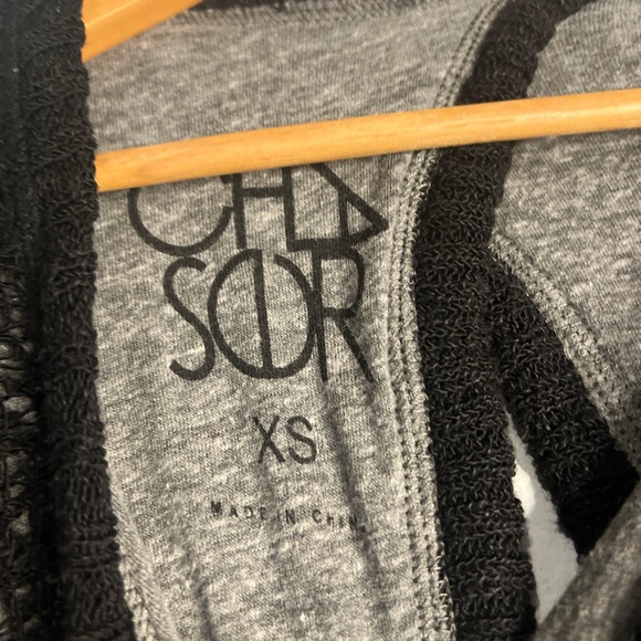 Chaser women’s ripped distressed black mesh linen blend top grunge - Picture 5 of 6